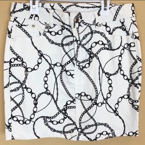 Cache Chain Denim Skirt